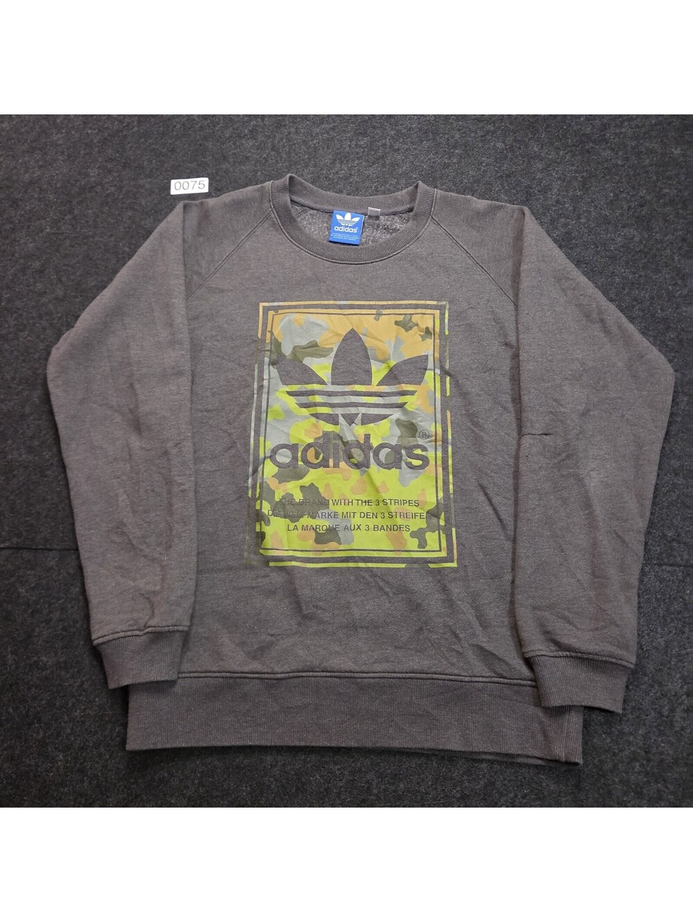 Adidas Originals Grey Camouflage Box Logo Crewneck Sweatshirt